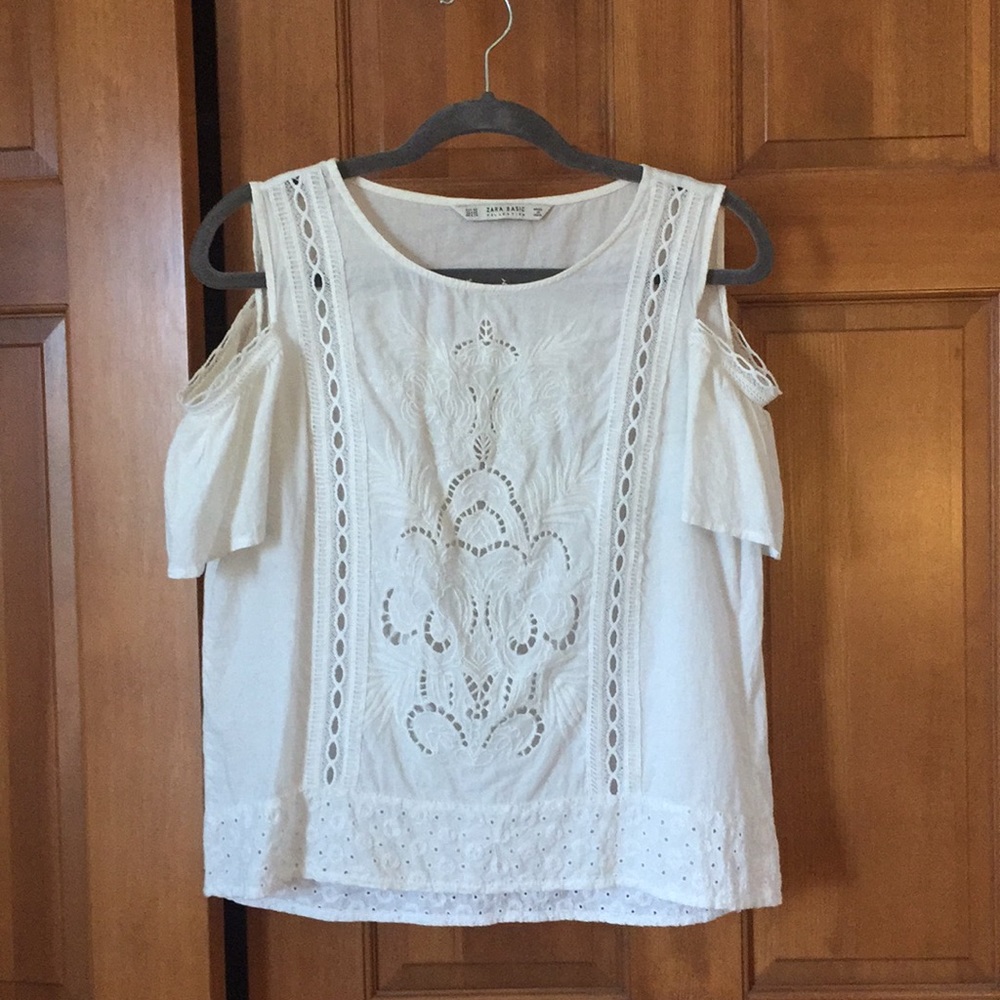 Zara white summer blouse